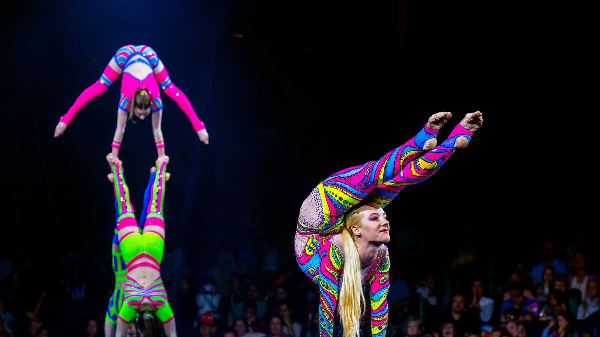 Acrobats perform as part of the Ringling Bros. and Barnum & Bailey “Greatest Show on Earth.” The circus troupe is bringing its high-flying performance back to Sacramento’s Golden 1 Center, Sept. 17-20.